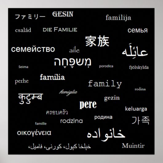 'Familie' in de wereld Poster (Voorkant)