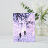 Familie in de winter briefkaart (Staand voorkant)