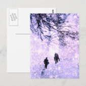 Familie in de winter briefkaart (Voorkant / Achterkant)