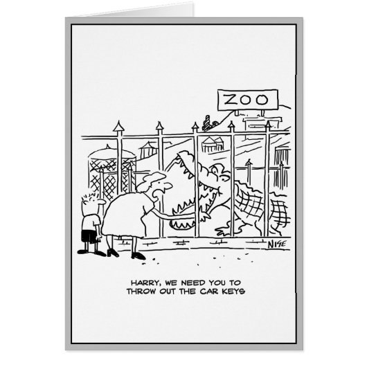 Familie in de Zoo. Papa door Alligator doorgeslikt (Voorkant)