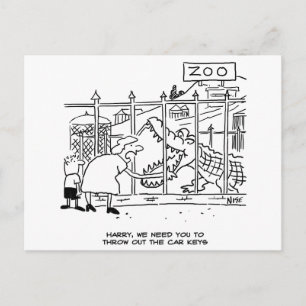 Familie in de Zoo. Papa door Alligator doorgeslikt Briefkaart