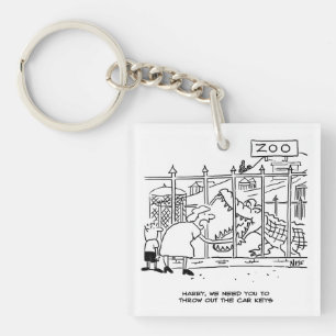 Familie in de Zoo. Papa door Alligator doorgeslikt Sleutelhanger