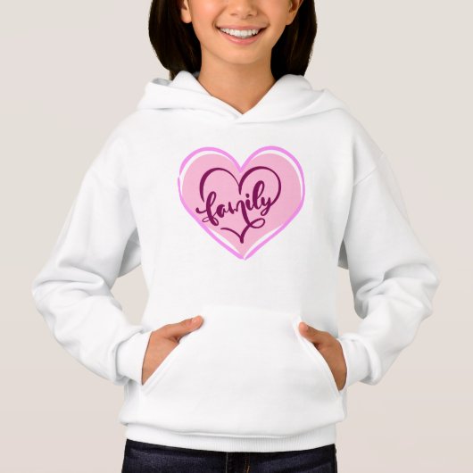 Familie in een hart roze ontwerp (Voorkant)