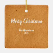 Familie in Gingerbread House Kerstmis Foto Keramisch Ornament (Achterkant)