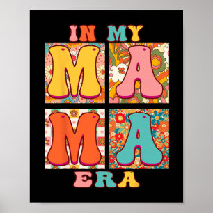 Familie In Mijn Mama Era Groovy Retro Bloemen Moed Poster