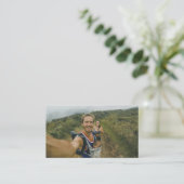 Familie influencer vlogger influencer volledige fo visitekaartje (Staand voorkant)