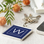 Familie Initiaal Monogrammed Couple Names Sleutelhanger (Zijkant)