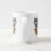 Familie Inspirerend Wolf Quote Sterkte Pack Grote Koffiekop (Achterkant)