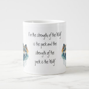 Familie Inspirerend Wolf Quote Sterkte Pack Grote Koffiekop