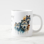 Familie Inspirerend Wolf Quote Sterkte Pack Grote Koffiekop (Rechts)