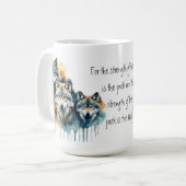Familie Inspirerend Wolf Quote Sterkte Pack Koffiemok (Voorkant links)