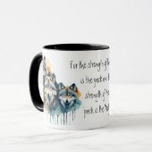 Familie Inspirerend Wolf Quote Sterkte Pack Mok (Voorkant links)