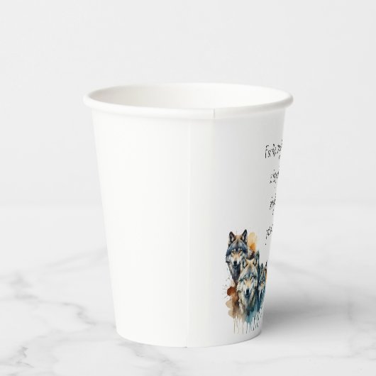 Familie Inspirerend Wolf Quote Sterkte Pack Papieren Bekers