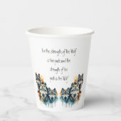 Familie Inspirerend Wolf Quote Sterkte Pack Papieren Bekers