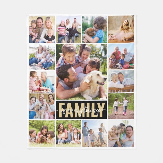 Familie is alles 15 Foto Fleece Deken (Voorkant)
