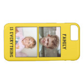 Familie is alles 2 foto's van je kinder geel Case-Mate iPhone case (Achterkant (Horizontaal))