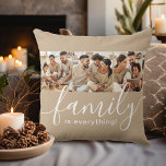 Familie is alles 3 Photo Collage Tan Kussen<br><div class="desc">Accent uw huis met dit aantrekkelijke kussen met 3 speciale familie foto's. Het handgeschreven script van vandaag luidt: "familie is alles!" Deel herinneringen aan gekoesterde familietijd samen en show wat belangrijk voor je is. Of het nu gaat om uw eigen gezinsleden of uitgebreide familie, broers, neven, grootouders, tantes, ooms en...</div>