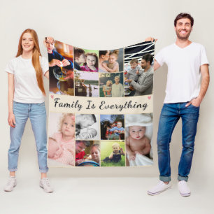 Familie is alles - aangepaste foto fleece deken