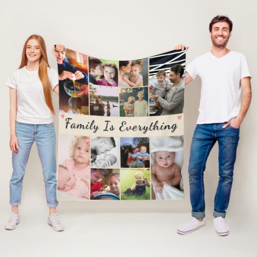 Familie is alles - aangepaste foto fleece deken (In situ)