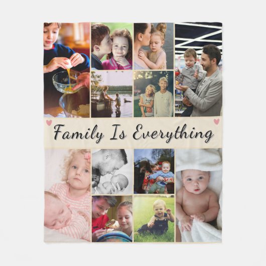 Familie is alles - aangepaste foto fleece deken (Voorkant)