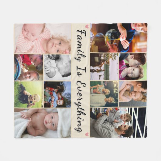 Familie is alles - aangepaste foto fleece deken (Voorkant (Horizontaal))
