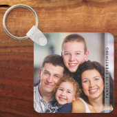 Familie is alles aangepaste naam 2 foto tweezijdig sleutelhanger (Voorkant)