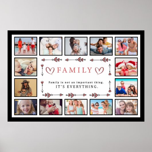 Familie is Alles aangepaste Sjabloon voor Collage  Poster (Voorkant)