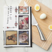 Familie is Alles aangepaste Sjabloon voor collage Theedoek (Quarter Fold)