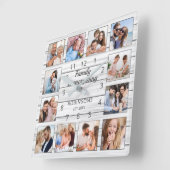 Familie is Alles Citaat Foto Collage White Vierkante Klok (Hoek)