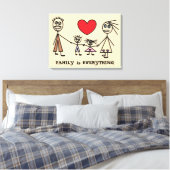 FAMILIE is ALLES Cute Stick Figuur Family Canvas Afdruk (Insitu (Slaapkamer))