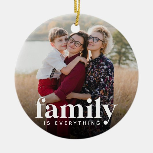 Familie is alles foto keramisch ornament (Voorkant)