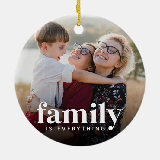 Familie is alles foto keramisch ornament (Achterkant)