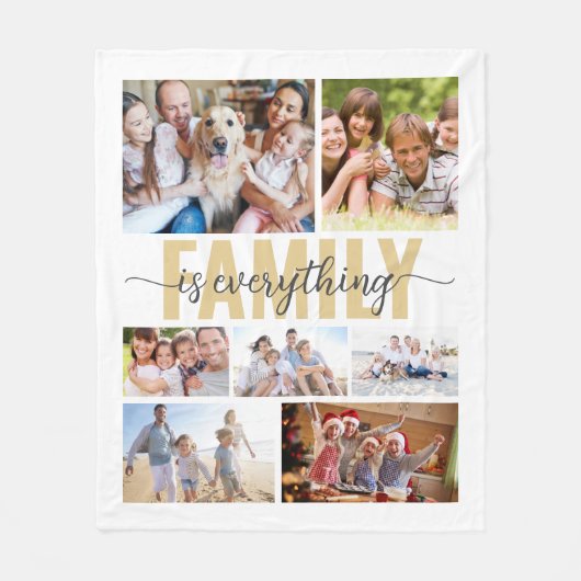 Familie is alles fotocollage fleece deken (Voorkant)