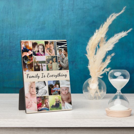 Familie is alles - gepersonaliseerde foto fotoplaat (Zijkant)