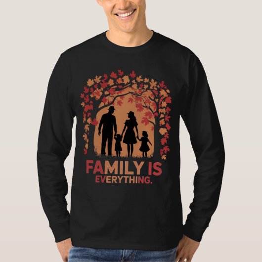 Familie is alles: herfstsilhouet T-shirt (Voorkant)