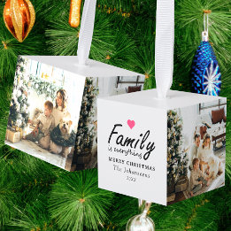 Familie is Alles Modern Gelukkig Kerstmis Foto Decoratie