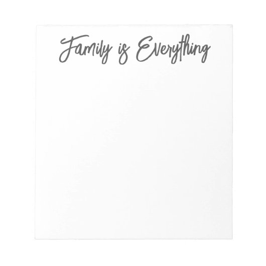 Familie is alles modern script + foto notitieblok (Voorkant)