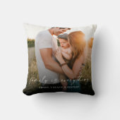 Familie Is Alles Moderne Elegante Foto Afbeelding Kussen (Voorkant)