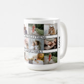 Familie is alles op Aangepaste naam 12 Foto Collag Koffiemok (Voorkant rechts)