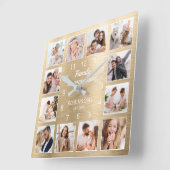 Familie is alles-prijsopgave Foto Gold Vierkante Klok (Hoek)