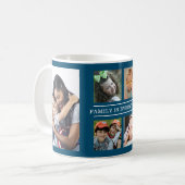 Familie is alles Quote 6 Fotocollage Blauw Koffiemok (Voorkant links)