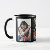 Familie is alles Quote 6 Fotocollage Zwart Mok (Links)