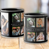 Familie is alles Quote 6 Fotocollage Zwart Mok