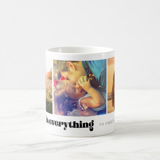 Familie is alles schattige fotocollage koffiemok (Center)