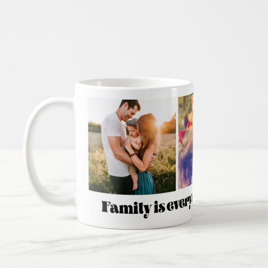Familie is alles schattige fotocollage koffiemok (Links)