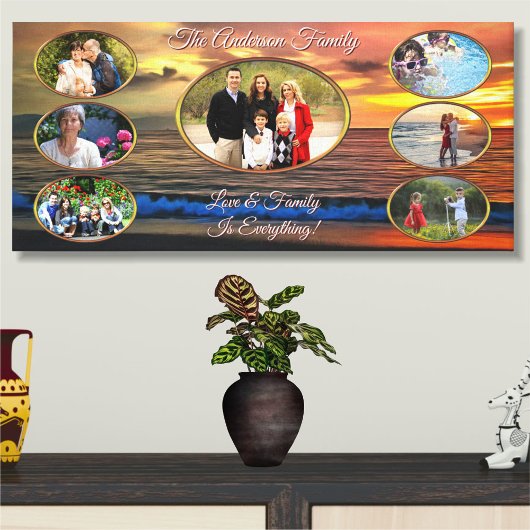 Familie is alles Sunset 1577 Canvas Kunstdruk Afdruk