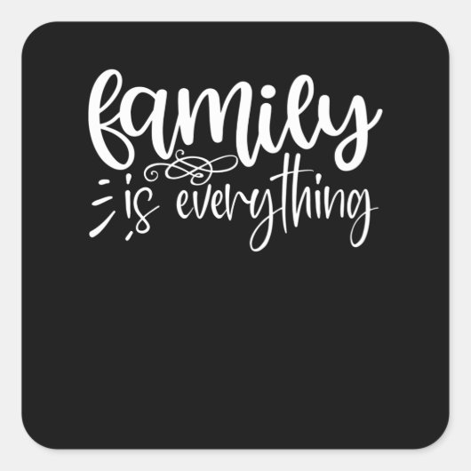 Familie is alles vierkante sticker (Voorkant)