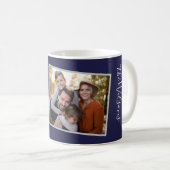 familie is alles wat een modern elegant fotocadeau koffiemok (Voorkant rechts)