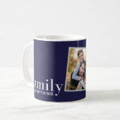 familie is alles wat een modern elegant fotocadeau koffiemok (Voorkant links)
