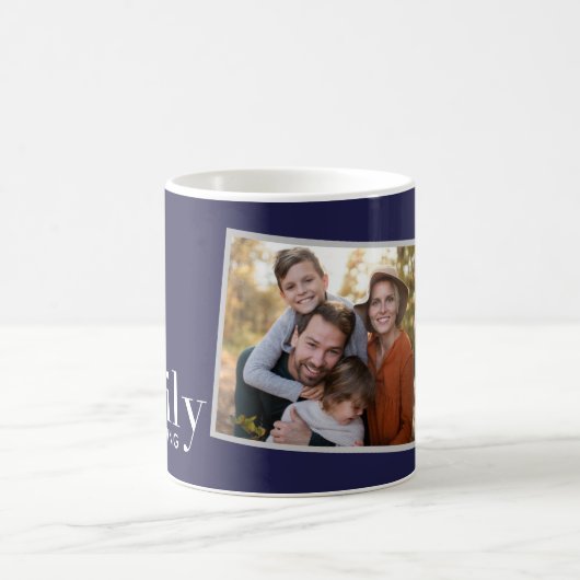 familie is alles wat een modern elegant fotocadeau koffiemok (Center)